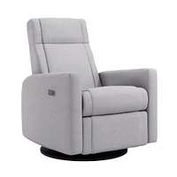 Rocking and Swivel Armchair Nelly - Como Dove Grey / Black - Motorized Electric