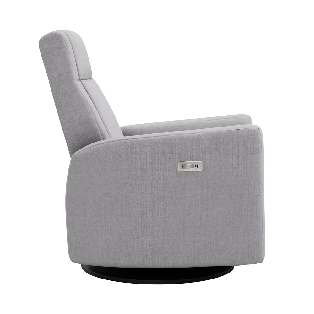 Rocking and Swivel Armchair Nelly - Como Dove Grey / Black - Motorized Electric