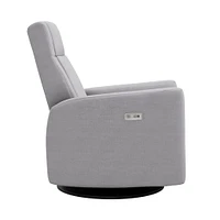 Rocking and Swivel Armchair Nelly - Como Dove Grey / Black - Motorized Electric