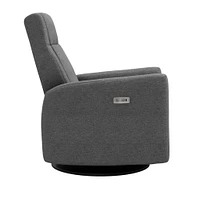 Rocking and Swivel PowerArmchair Nelly - Nexus Charcoal / Black - Motorized Electric