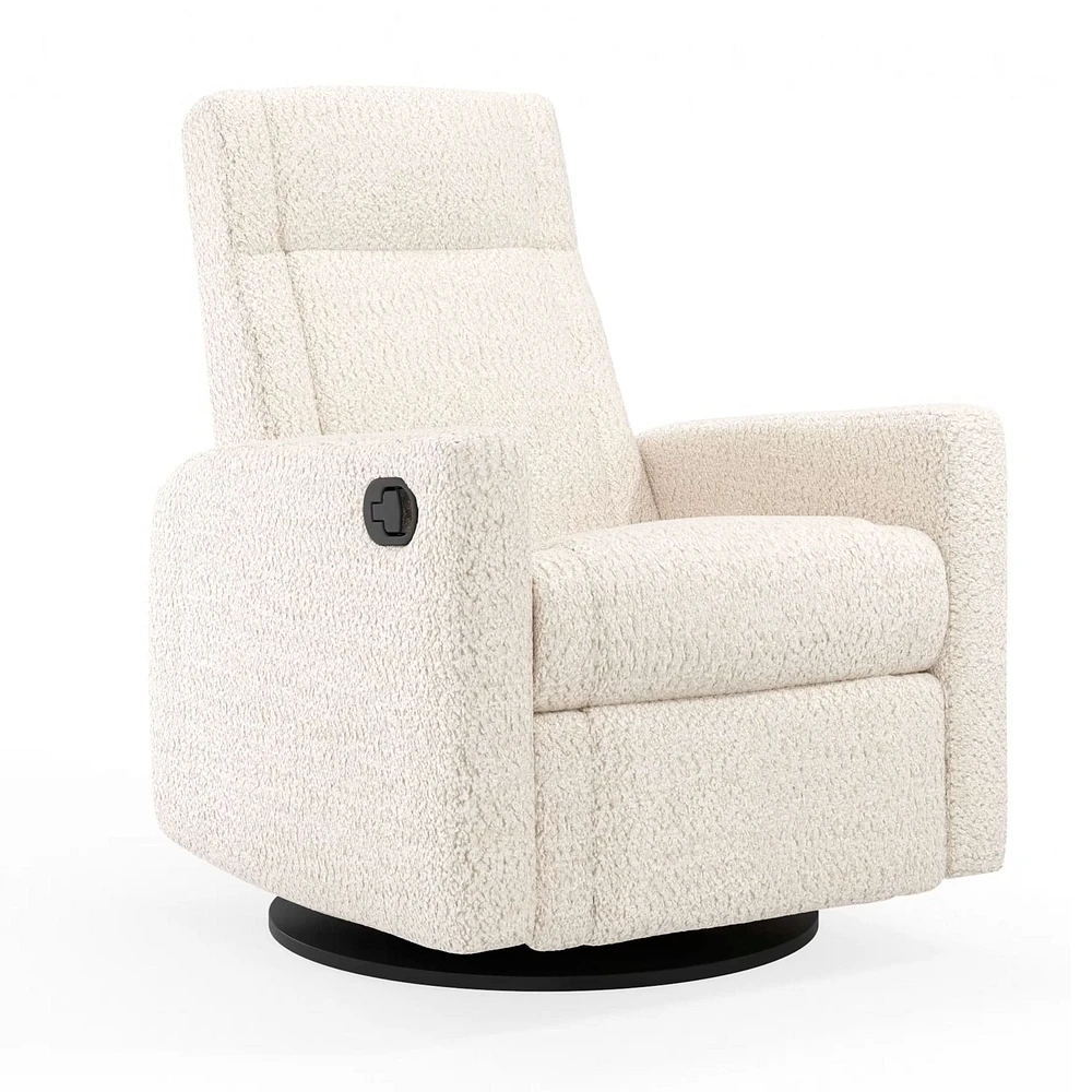 Fauteuil Berçant et Pivotant Nelly - Puppy Pearl / Noir