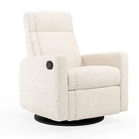 Fauteuil Berçant et Pivotant Nelly - Puppy Pearl / Noir