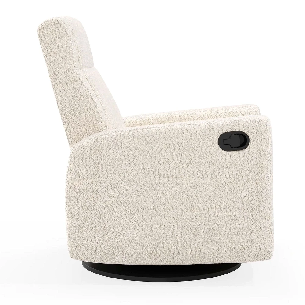 Fauteuil Berçant et Pivotant Nelly - Puppy Pearl / Noir