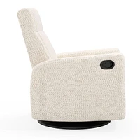 Fauteuil Berçant et Pivotant Nelly - Puppy Pearl / Noir