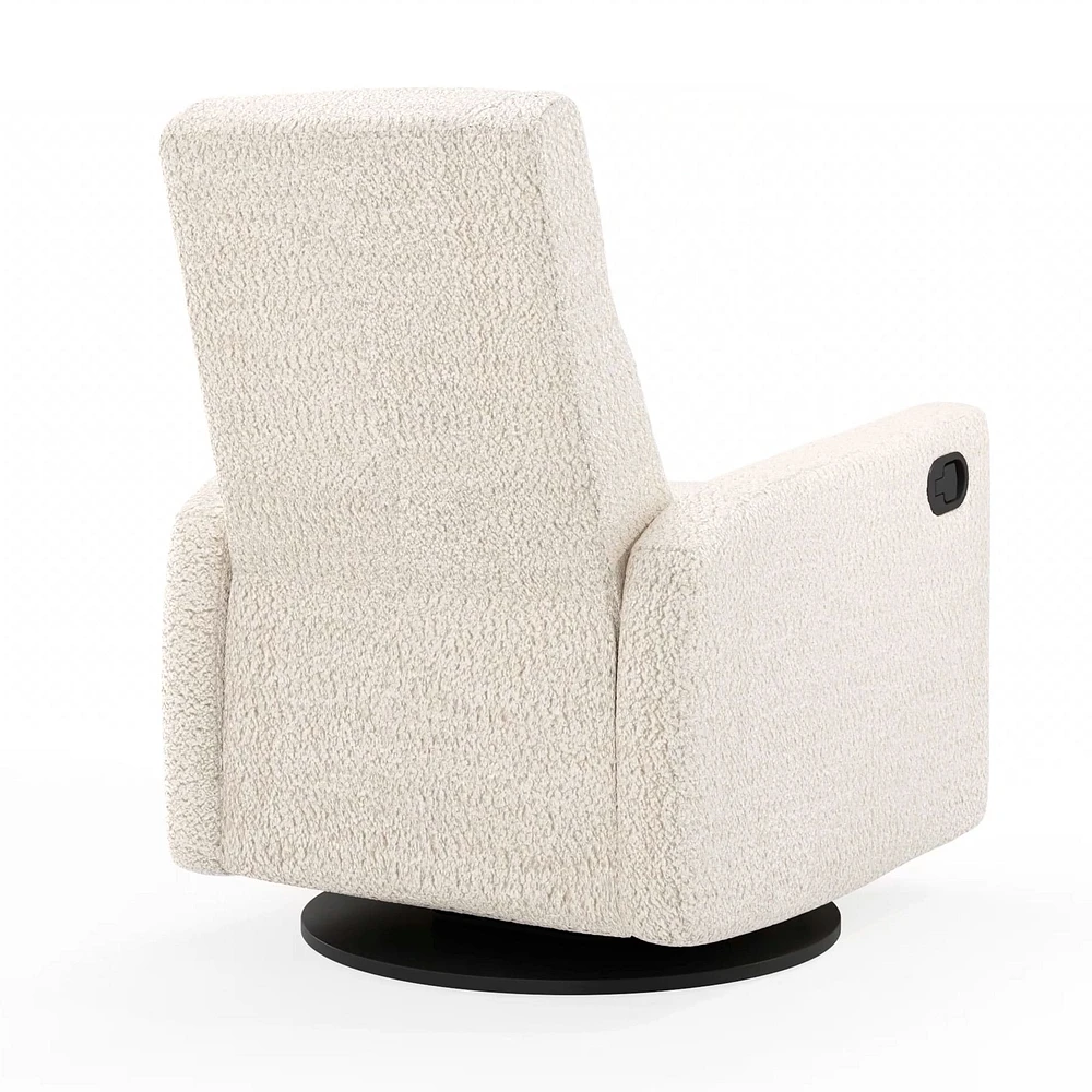 Fauteuil Berçant et Pivotant Nelly - Puppy Pearl / Noir