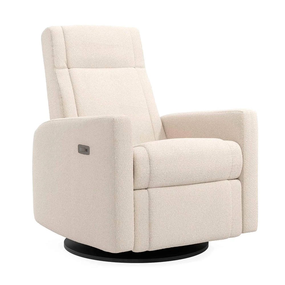 Rocking and Swivel Armchair Nelly - Beyond Sheep Cream / Black - Motorized Electric