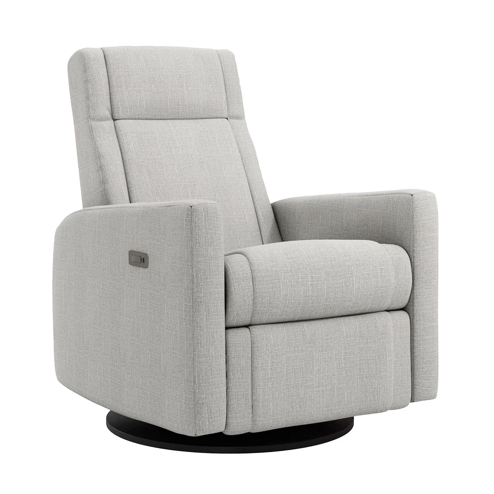 Rocking and Swivel Armchair Nelly - Nubia Silver / Black - Motorized Electric