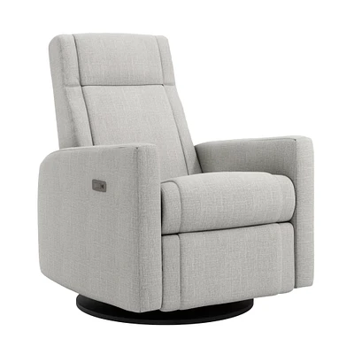 Rocking and Swivel Armchair Nelly - Nubia Silver / Black - Motorized Electric