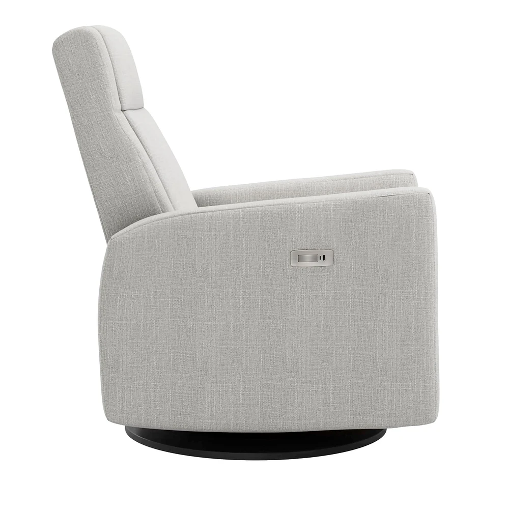 Rocking and Swivel Armchair Nelly - Nubia Silver / Black - Motorized Electric
