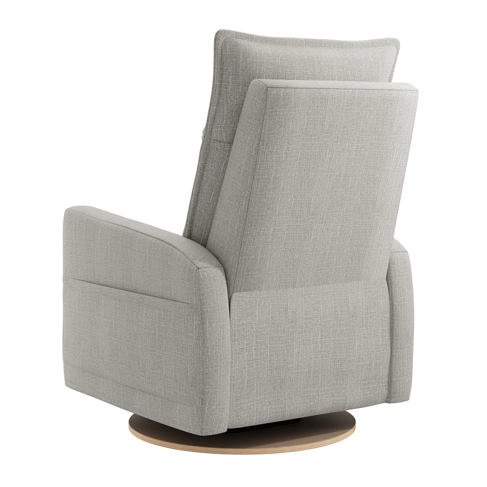 Fauteuil Berçant et Pivotant Arya - Nubia Silver avec Mécanisme Électrique