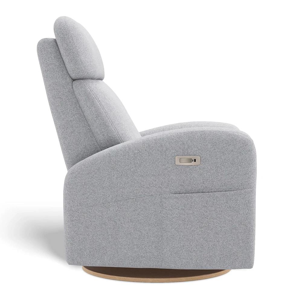 Fauteuil Berçant Inclinable Pivotant Hailey Arlo Heather Silver avec Mécanisme Électrique