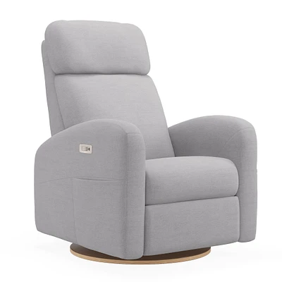 Upholstered Rocking Armchair  Swivel, Glider, Recliner Hailey - Como Dove Grey Motorized Electric