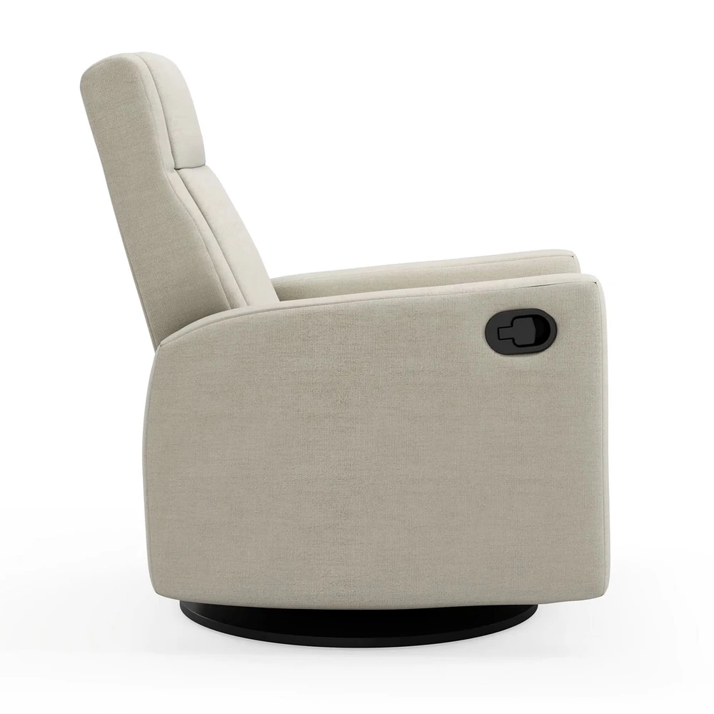 Rocking and Swivel Armchair Nelly - Como Sand / Black