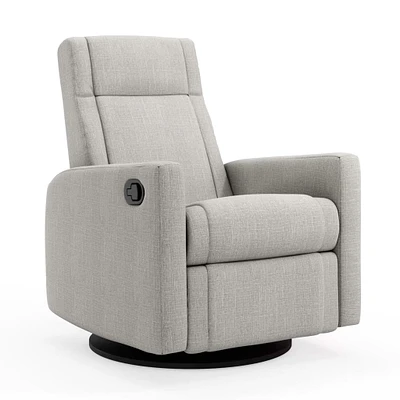 Rocking and Swivel Armchair Nelly - Nubia Silver / Black
