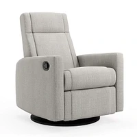 Rocking and Swivel Armchair Nelly - Nubia Silver / Black