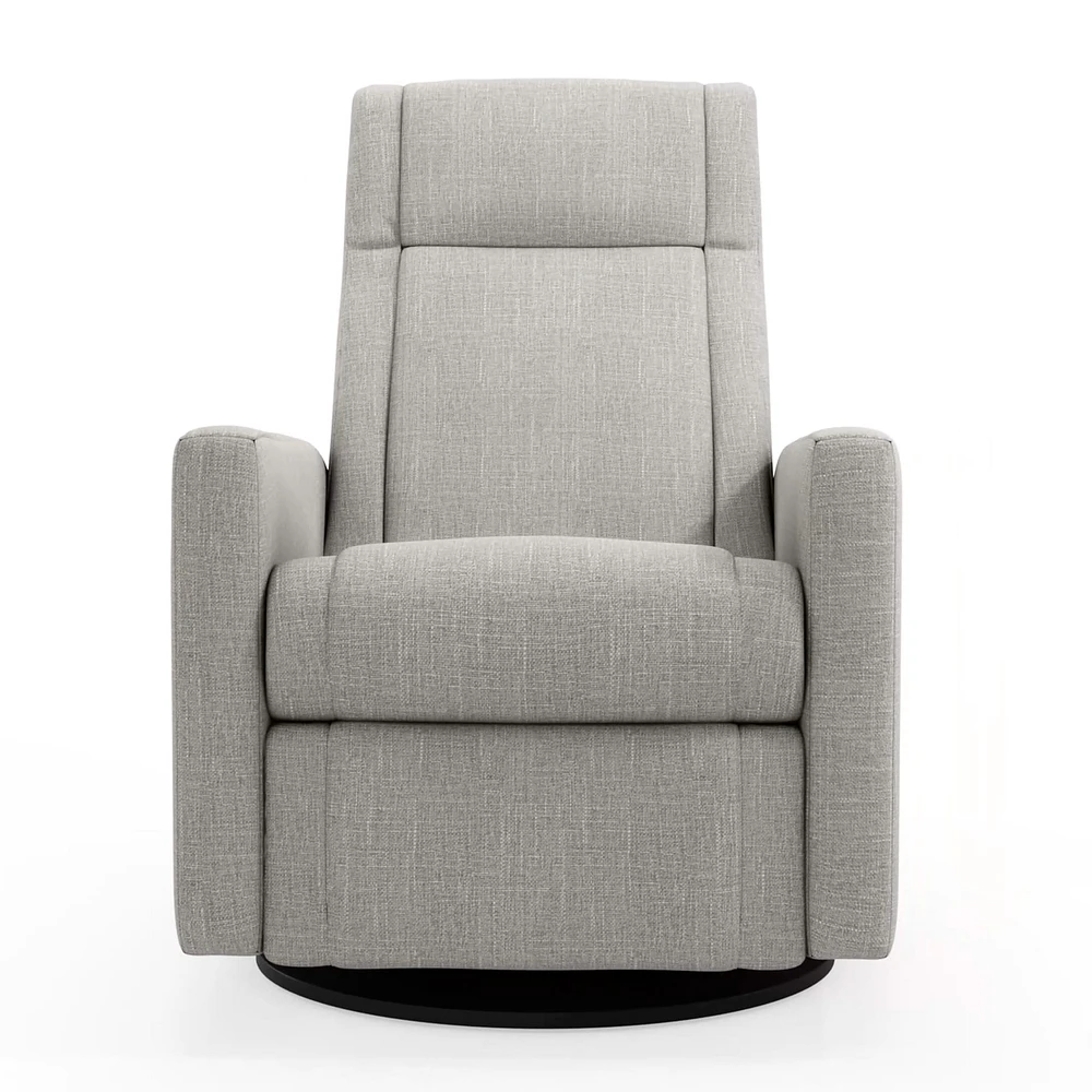 Fauteuil Berçant et Pivotant Nelly - Nubia Silver / Noir