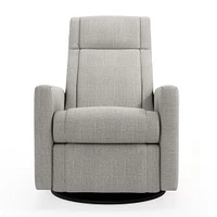 Rocking and Swivel Armchair Nelly - Nubia Silver / Black