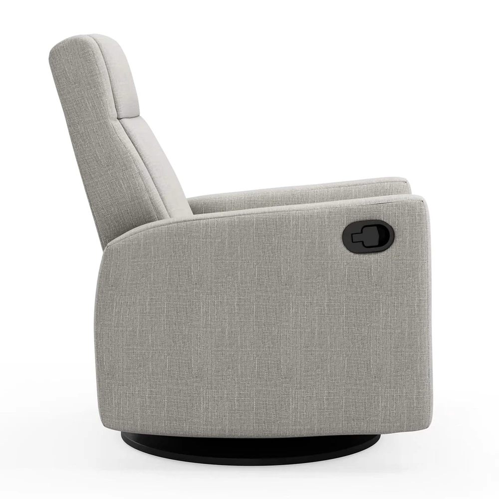 Fauteuil Berçant et Pivotant Nelly - Nubia Silver / Noir