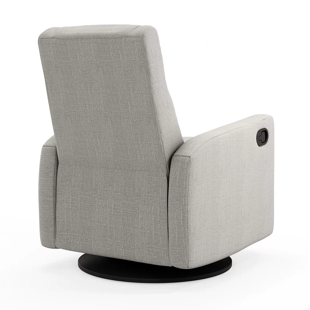 Fauteuil Berçant et Pivotant Nelly - Nubia Silver / Noir