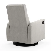 Rocking and Swivel Armchair Nelly - Nubia Silver / Black