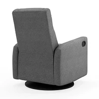 Rocking and Swivel Armchair Nelly - Nexus Charcoal / Black