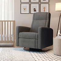 Rocking and Swivel Armchair Nelly - Nexus Charcoal / Black