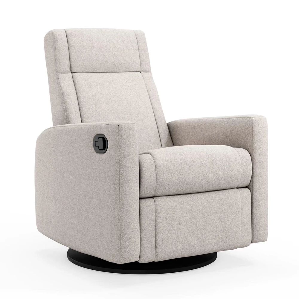 Rocking and Swivel Armchair Nelly - Arlo Pearl / Black