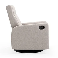 Rocking and Swivel Armchair Nelly - Arlo Pearl / Black