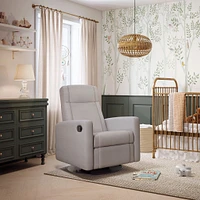 Rocking and Swivel Armchair Nelly - Arlo Pearl / Black