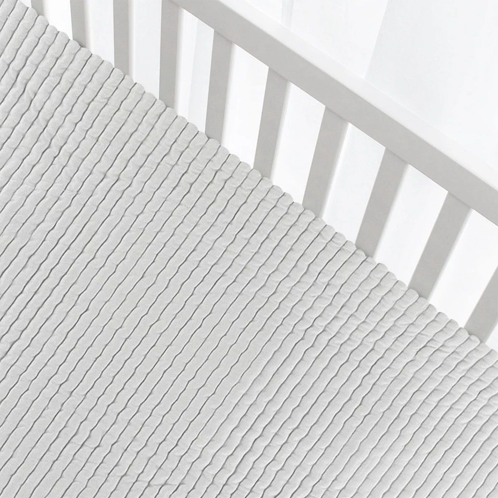 Ribbed Crib Sheet - Grey