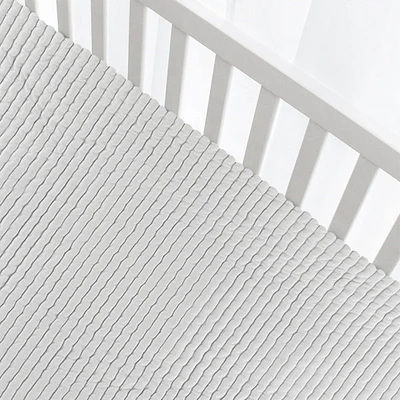 Ribbed Crib Sheet - Grey