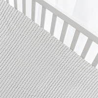 Ribbed Crib Sheet - Grey