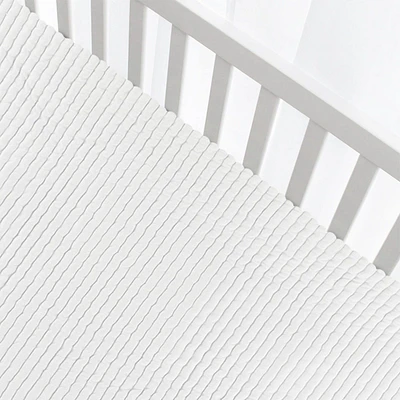 Ribbed Crib Sheet -Ivory 