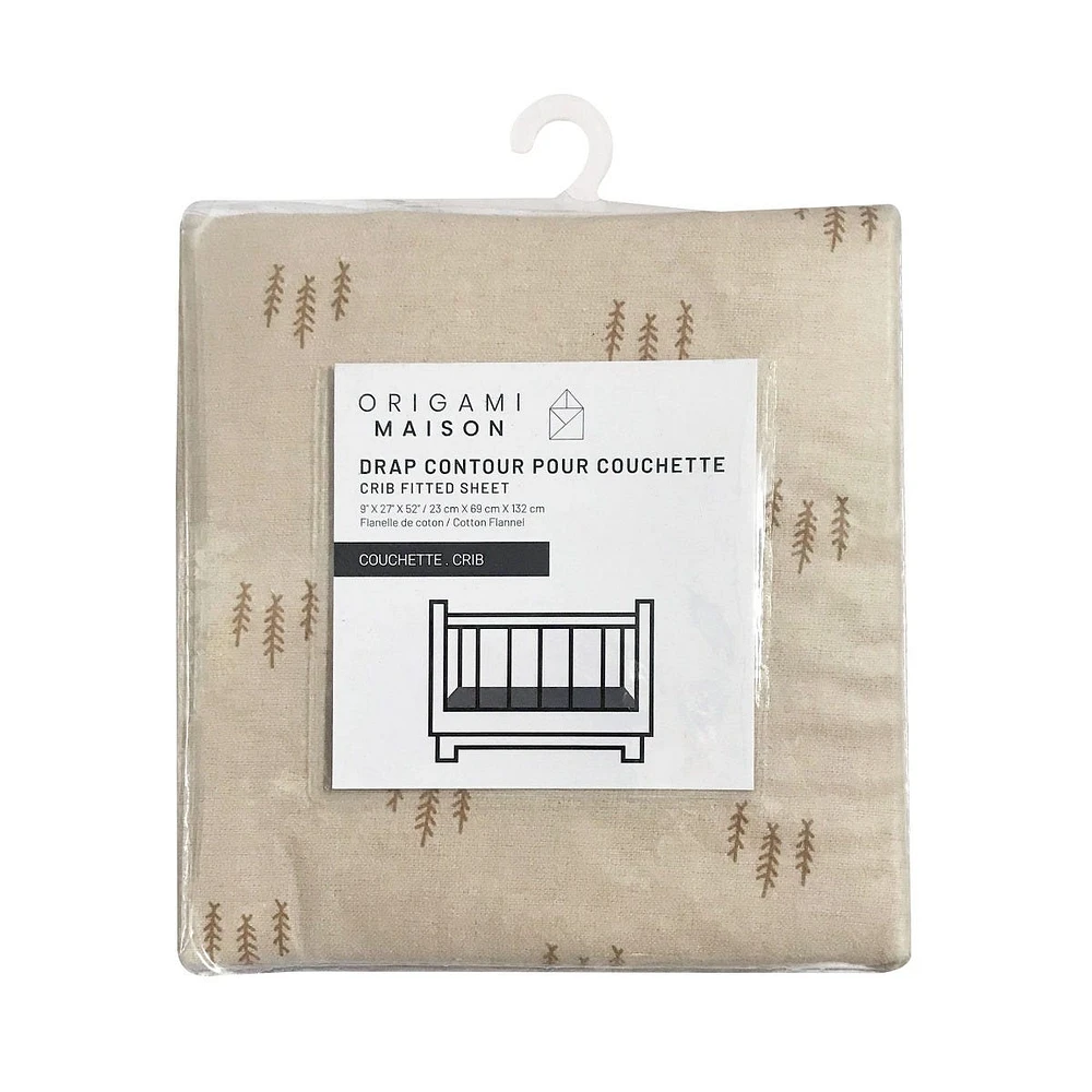 Flannel Crib Fitted Sheet - Pines