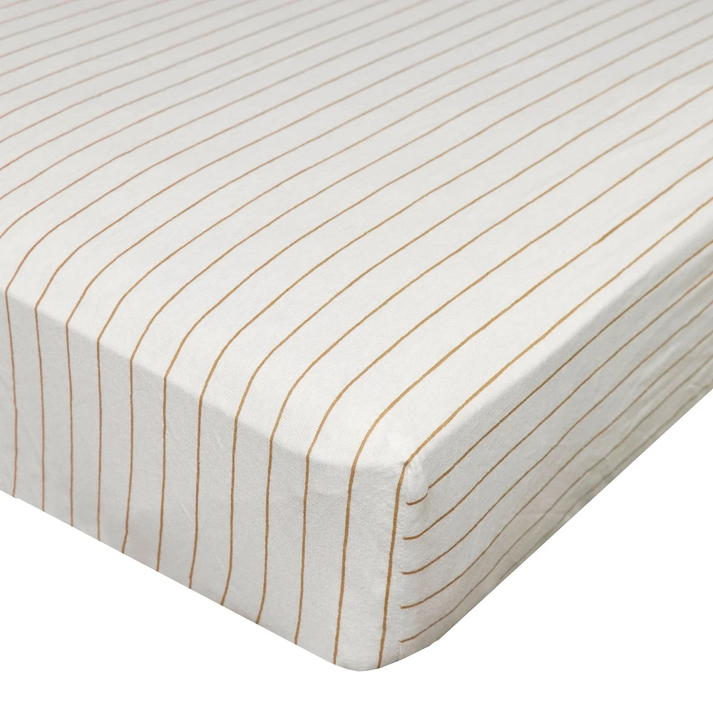 Drap Contour pour Lit de Bébé - Rayures Brunes