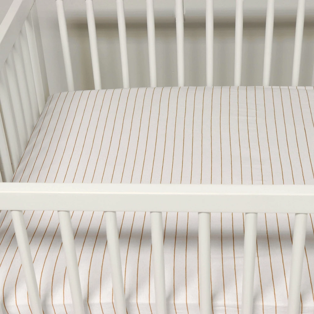 Drap Contour pour Lit de Bébé - Rayures Brunes