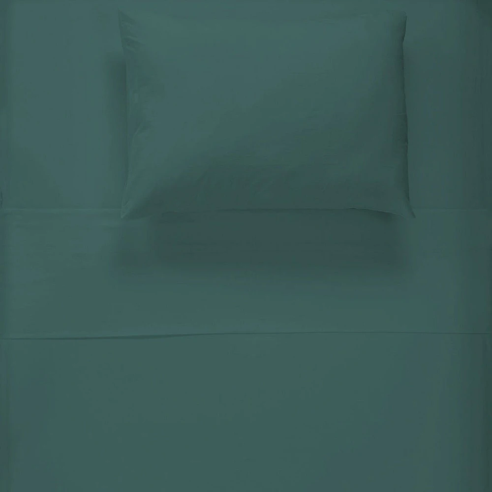 Ensemble Draps Flanelle Lit Double - Vert