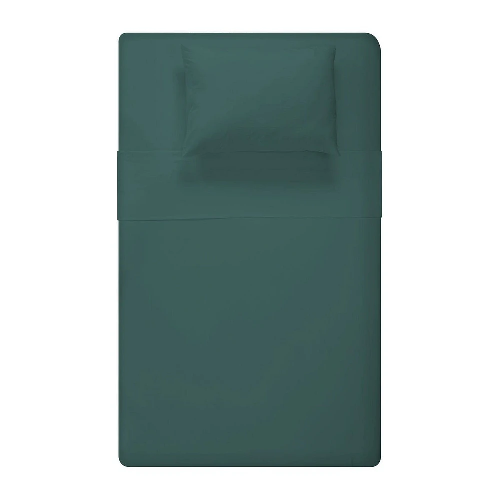 Ensemble Draps Flanelle Lit Double - Vert