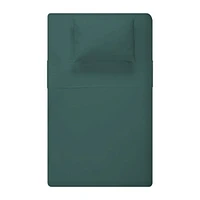 Ensemble Draps Flanelle Lit Double - Vert