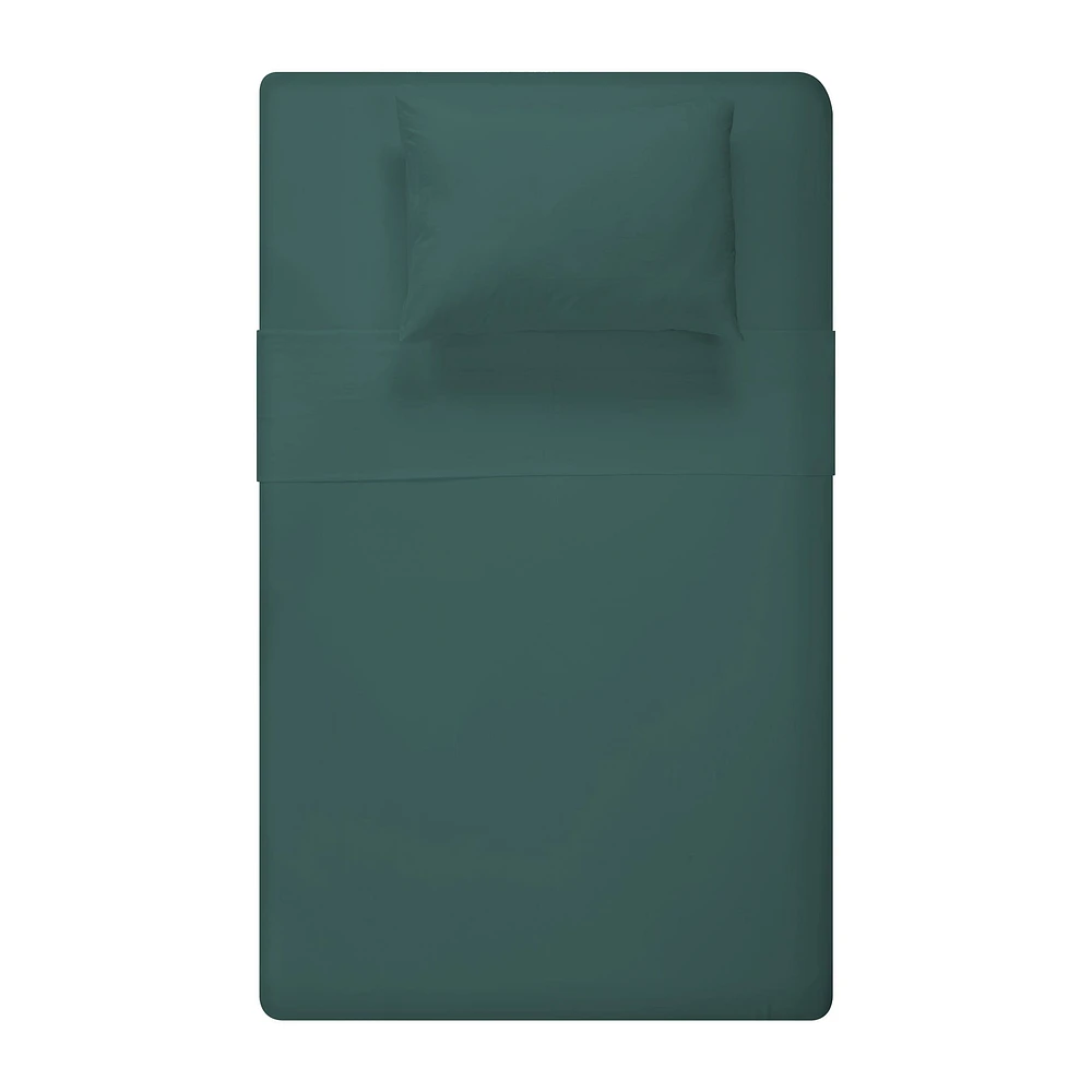 Ensemble Draps Flanelle Lit Double - Vert