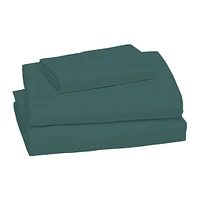 Ensemble Draps Flanelle Lit Double - Vert