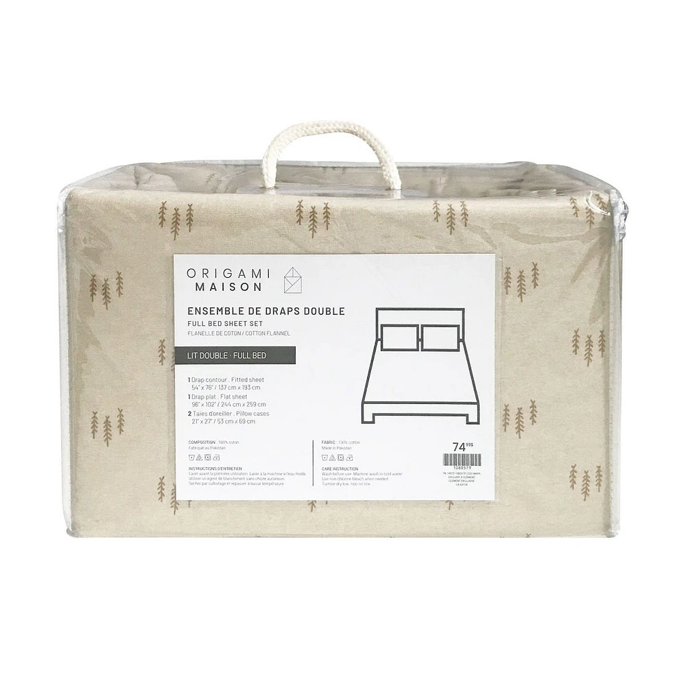Flannel Double Sheet Set - Pines