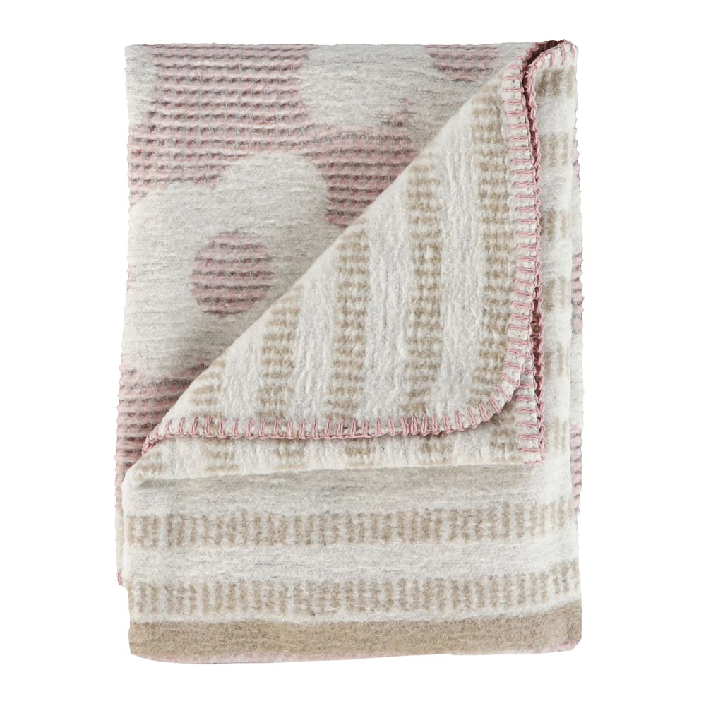 Couverture Jacquard Fleurs Rose