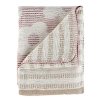 Couverture Jacquard Fleurs Rose