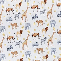 Reversible Chamois Jersey Blanket - Savannah Animals