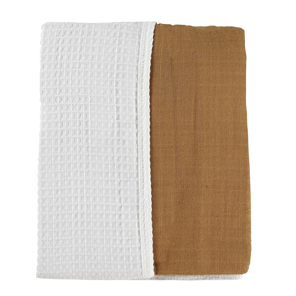 Reversible Muslin Waffle Blanket