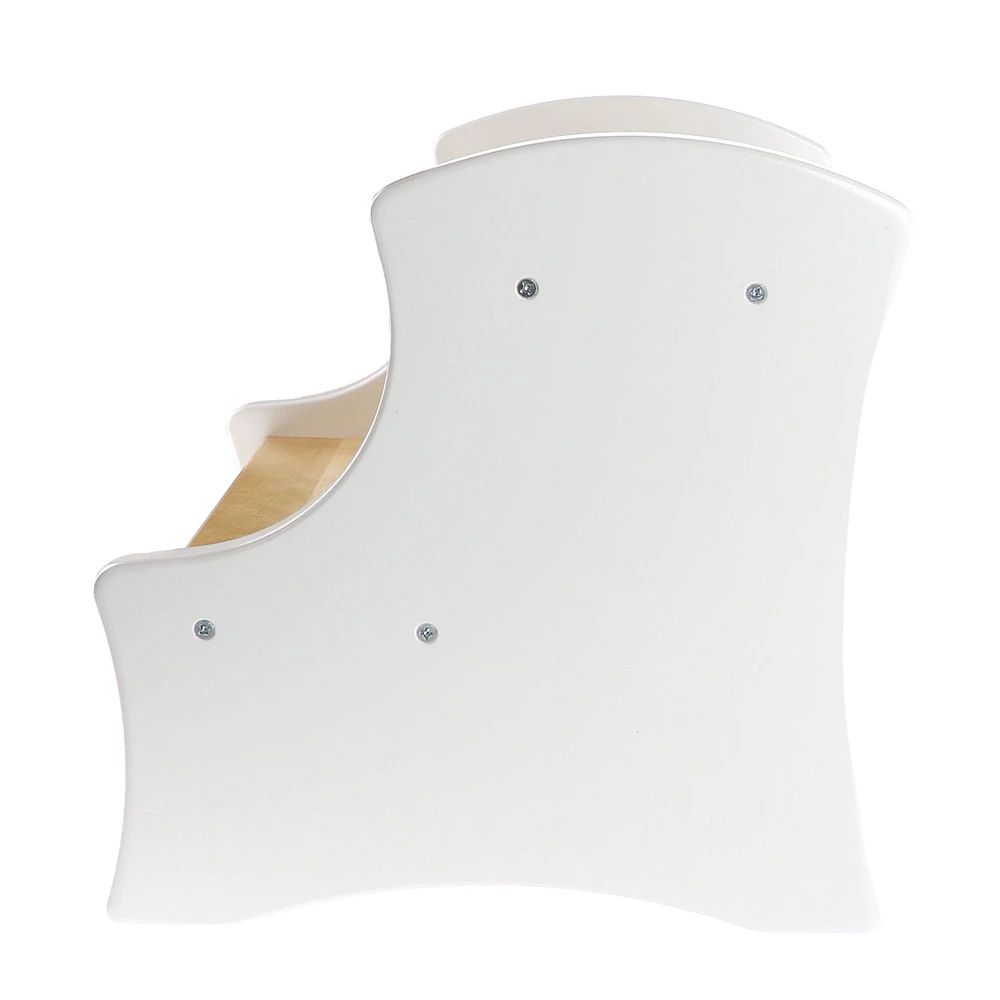 Marche-pied en Bois - Blanc Naturel