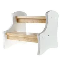 Marche-pied en Bois - Blanc Naturel