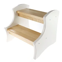 Marche-pied en Bois - Blanc Naturel