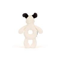 Bashful Black & Cream Puppy Ring Rattle